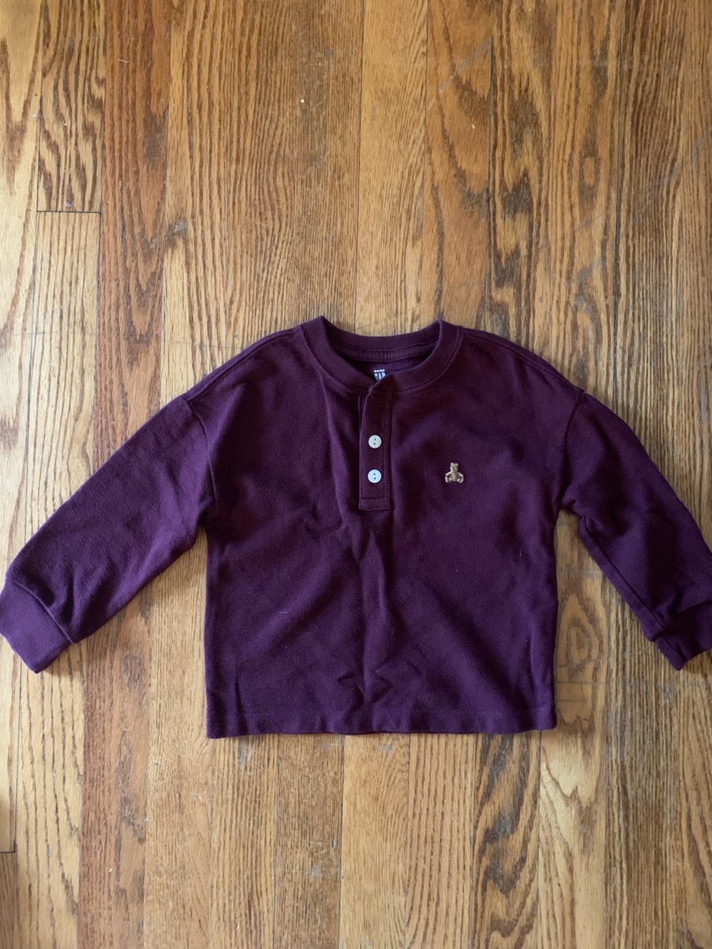 Gap Toddler Boys Maroon Henley Long Sleeved Shirt - 2T